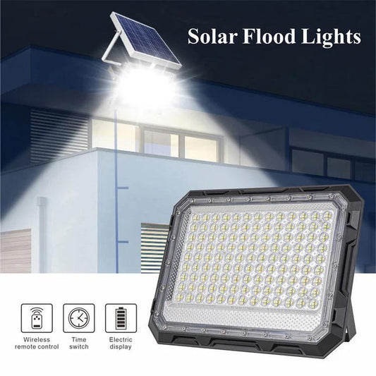 Proiector LED, cu Panou Solar si Telecomanda, Rezistent la Apa IP65, 100W