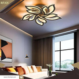 Lustra LED RFAN, Model K137-5, cu Telecomanda, 3 Tipuri de Lumina, Intensitate Reglabila, 120W, Negru