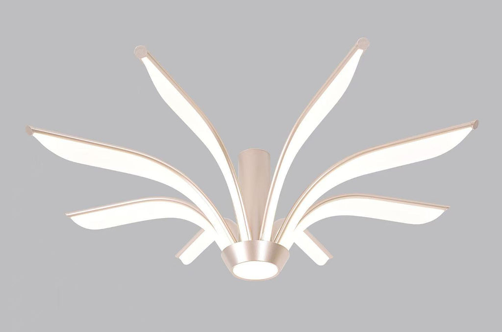 Lustra LED RFAN, Model G33-8X, cu Telecomanda, 3 Tipuri de Lumina, Intensitate Reglabila, 96W, Auriu