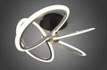 Lustra LED RFAN, Model GX022-4, cu Telecomanda, 3 Tipuri de Lumina, Intensitate Reglabila, 136W, Negru/Auriu