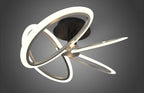 Lustra LED RFAN, Model GX022-4, cu Telecomanda, 3 Tipuri de Lumina, Intensitate Reglabila, 136W, Negru/Auriu