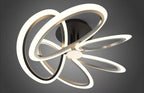 Lustra LED RFAN, Model GX022-5, cu Telecomanda, 3 Tipuri de Lumina, Intensitate Reglabila, 170W, Negru/Auriu