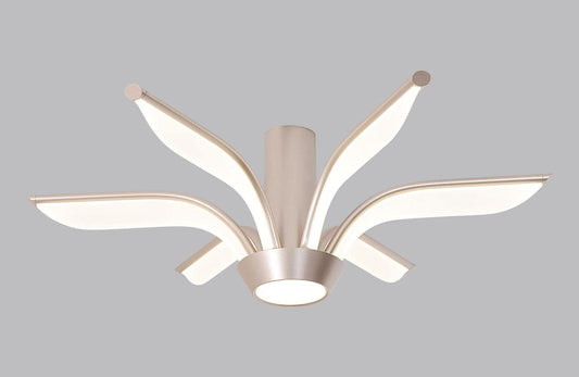Lustra LED RFAN, Model DG33-6M, cu Telecomanda, 3 Tipuri de Lumina, Intensitate Reglabila, 96W, Auriu