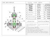 Candelabru RFAN, Model QS824/800x1100, Textura Cristal, Metal, 21 x E27, Auriu