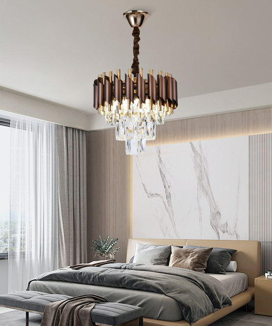 Candelabru RFAN, Model S9001/300, Textura Cristal, Metal, 3 X E27, Maro/Auriu