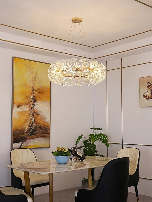 Candelabru RFAN, Model 3351/800, Textura Cristal, Metal, 16 X G9, Auriu