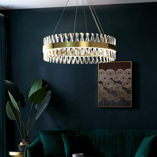 Candelabru LED RFAN, Model 8832/600, Textura Cristal, Metal, 74W, Auriu