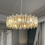 Candelabru RFAN, Model 5709/400, Textura Cristal, Metal, 5 X E14, Auriu