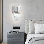 Aplica RFAN, Model WL339/2W, Textura Cristal, Metal, 2 X E14, Argintiu