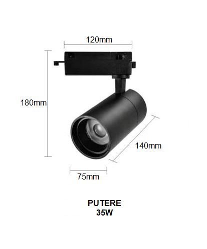 Proiector LED RFAN, Model B53 BK, 35W, 4000K Lumina Neutra, Directionabil Pe Sina Monofazata, Negru