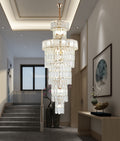 Candelabru RFAN, Model 3590/450x1200, Textura Cristal, Metal, 18 X E14, Auriu