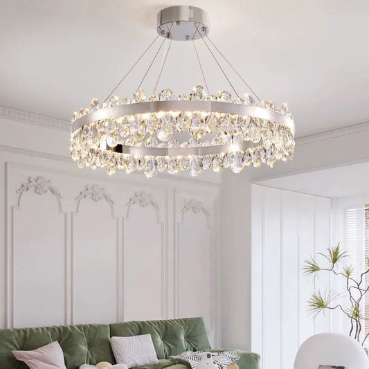 Candelabru LED RFAN, Model 5710/600, Textura Cristal, Metal, 150W, Argintiu