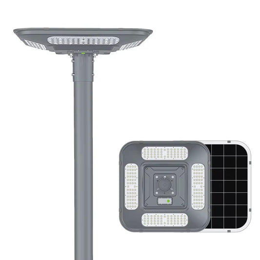 Stalp Metalic Pentru Lampi Solare cu Flansa, 3M, Gri