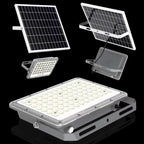Proiector LED, cu Panou Solar si Telecomanda, Rezistent la Apa IP65, 100W, Gri