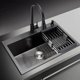 Chiuveta Profesionala pentru Bucatarie, Inox, Gri Inchis - Negru, 58x45 cm, HS 5845 Smack