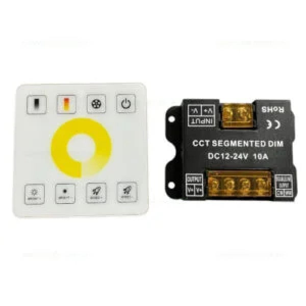 Controler pentru Banda LED 12-24V, CCT, 3 Culori, cu Telecomanda, 10A