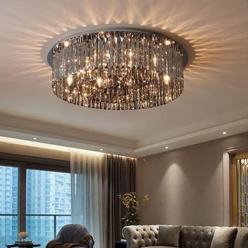 Candelabru RFAN, Model H98348/400, Textura Cristal, Metal, 5 X E14, Crom