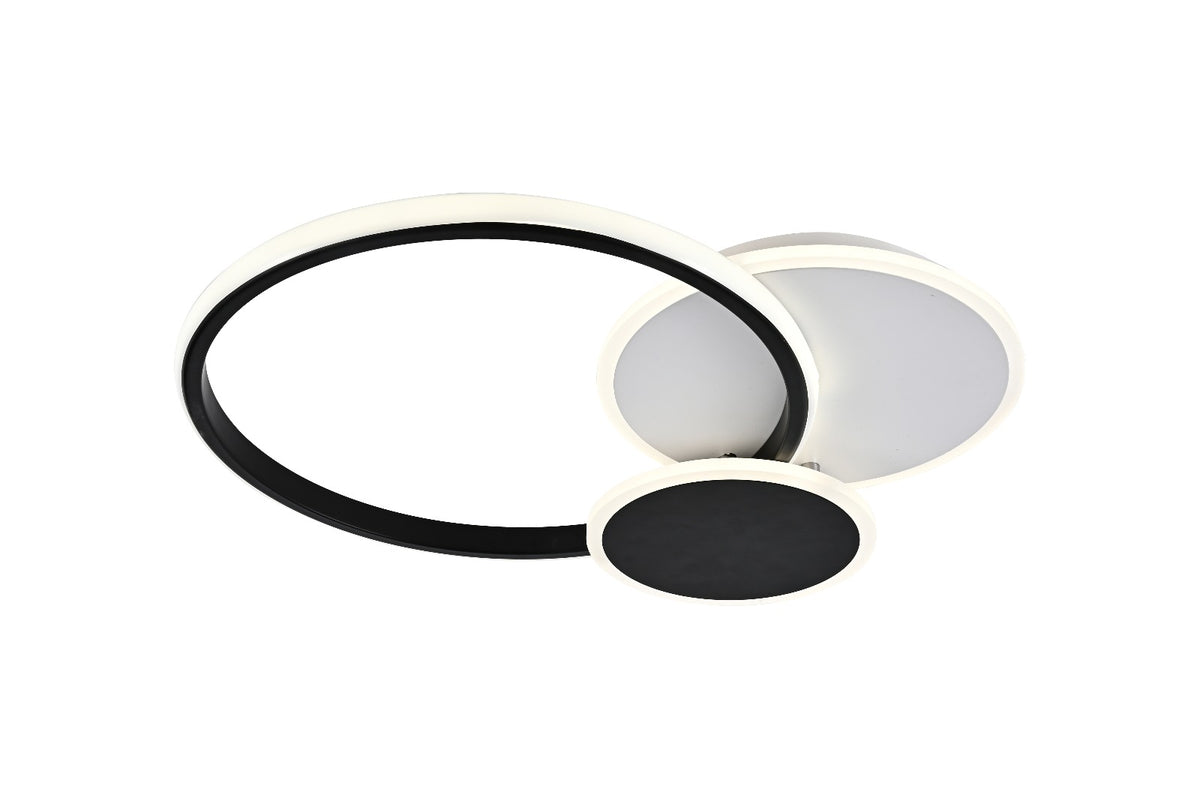 Lustra LED RFAN, Model R9173/3T, cu Telecomanda, 3 Tipuri de Lumina, Intensitate Reglabila, 65W, Alb/Negru
