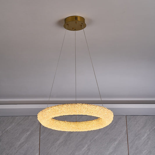 Candelabru LED RFAN, Model H98022-500 HCT, Textura Cristal, Metal, 92W, Auriu