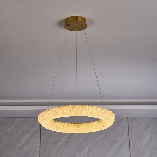 Candelabru LED RFAN, Model H98022-400 HCT, Textura Cristal, Metal, 60W, Auriu