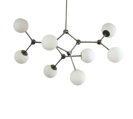 Lustra RFAN, Model 5480/8, Cu 8 Abajururi, 8 x E27, Negru