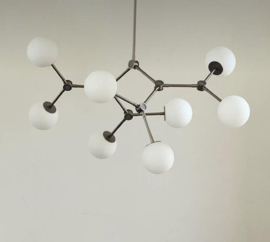 Lustra RFAN, Model 5480/8, Cu 8 Abajururi, 8 x E27, Negru