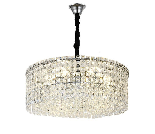 Candelabru RFAN, Model RF7108/600, Textura Cristal, Metal, 10 X E14, Argintiu