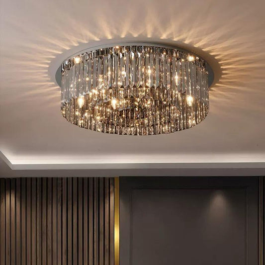 Candelabru RFAN, Model H98348/600, Textura Cristal, Metal, 10 X E14, Crom