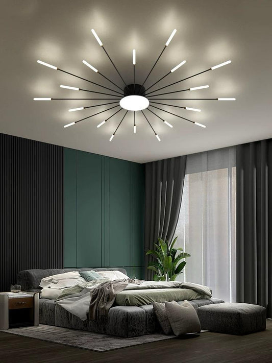Lustra LED RFAN, Model R9139/20+1, Cu Telecomanda, 3 Tipuri De Lumina, Intensitate Reglabila, 15W, Negru/Auriu