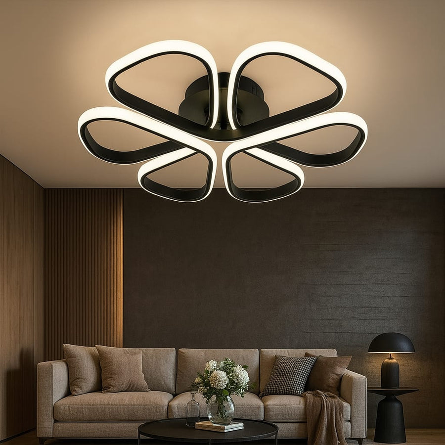 Lustra LED RFAN, Model R9178/1, cu Telecomanda, 3 Tipuri de Lumina, Intensitate Reglabila, 74W, Negru