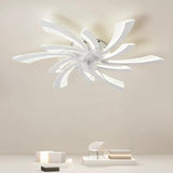 Lustra LED RFAN, Model R9163/5, cu Ventilator si Telecomanda, 3 Tipuri De Lumina, Intensitate Reglabila, 57W, Alb