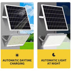 Proiector LED, cu Panou Solar si Telecomanda, Rezistent la Apa IP65, 100W, Gri