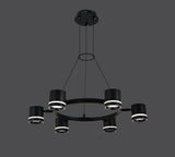 Pendul RFAN, Model R9171/6A1, 6 X Bec LED GX53, 3 Tipuri De Lumina, 72W, Negru