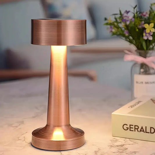 Lampa de masa, reglabila, reincarcabila USB, Design Modern, Bronz