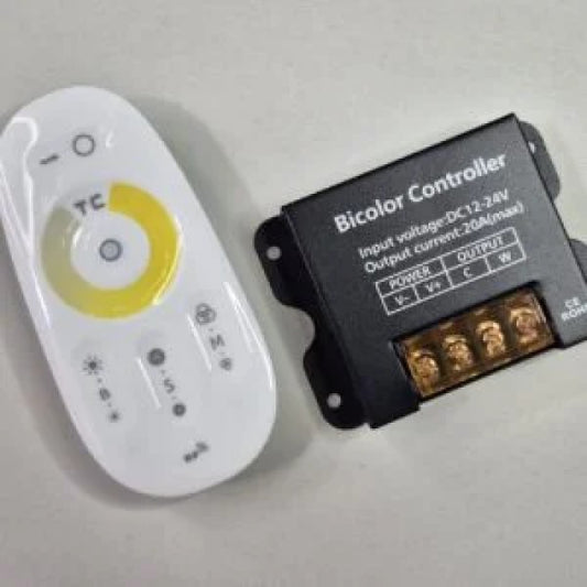 Controler pentru Banda LED 12-24V, CCT, 3 Culori, cu Telecomanda, 20A