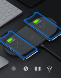 Incarcator wireless Dual Pad X2 Negru, Quick Charge, port USB, intrare micro USB/Type-C/Lightning