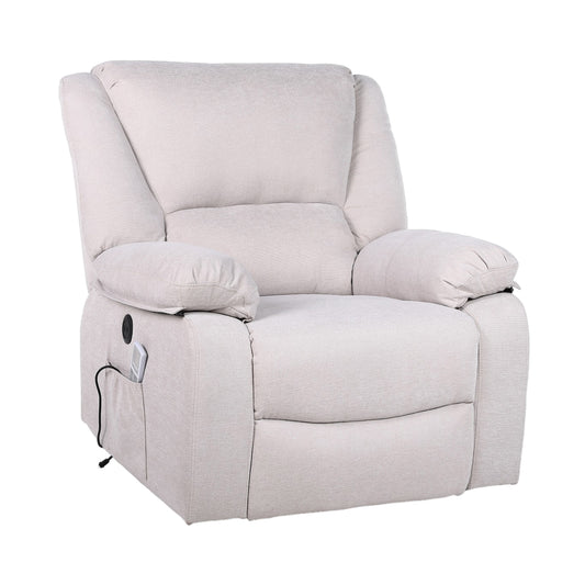 Fotoliu cu Masaj și Încălzire, Recliner Electric, Bej