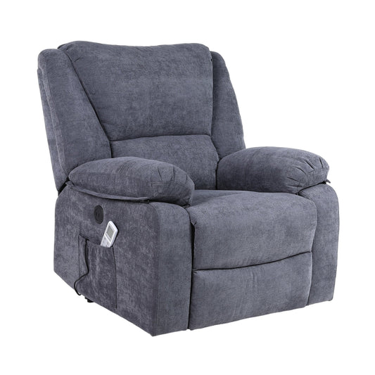 Fotoliu cu Masaj și Încălzire, Recliner Electric, Gri Inchis