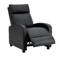 Fotoliu recliner din piele ecologică, spatar rabatabil si suport picioare extensibil, Negru