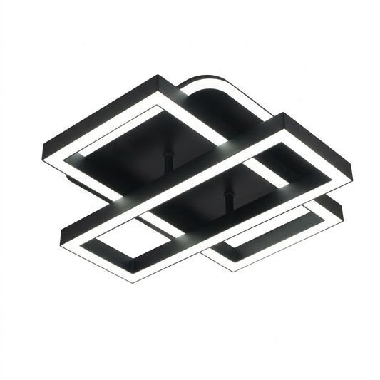 Lustra LED RFAN, Model FX60455/1+1+1, cu Telecomanda, 3 Tipuri de Lumina, Intensitate Reglabila, 52W, Negru