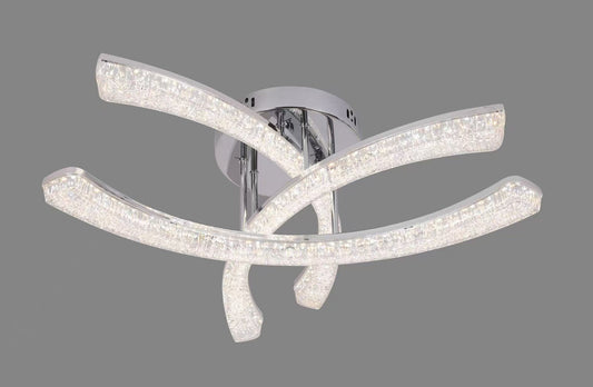 Lustra LED RFAN, Model K2550/3, cu Telecomanda, 3 Tipuri de Lumina, Intensitate Reglabila, 80W, Argintiu