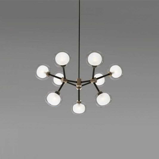 Lustra RFAN, Model 5477/9, Cu 9 Abajururi, 9 x G9, Negru/Auriu