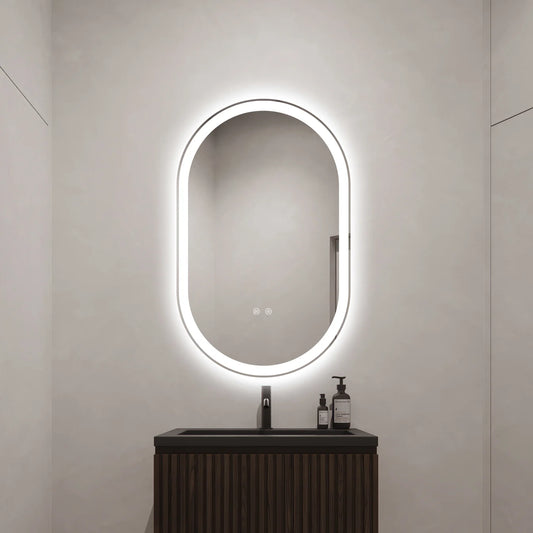 Oglinda Led si Touch cu Functie Dezaburire, 3 Tipuri de Lumina, 55x100 cm, J120-55100 Smack