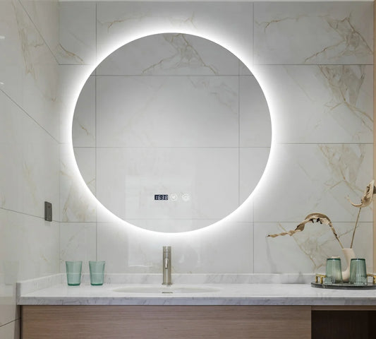 Oglinda LED si Touch, cu Functie Dezaburire si Ceas, 3 Tipuri De Lumina, 80 cm, J170-80 Smack