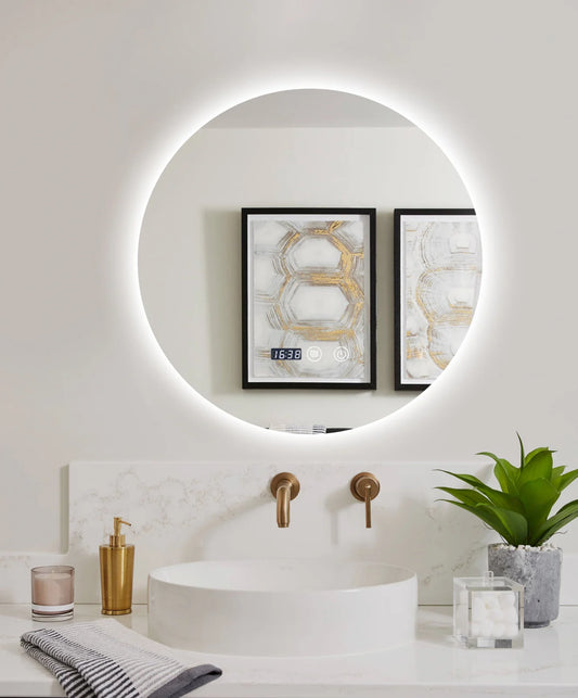 Oglinda LED si Touch, cu Functie Dezaburire si Ceas, 3 Tipuri De Lumina, 60 cm, J170-60 Smack