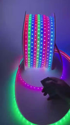 Banda LED Digitala RFAN, RGB, 10W/m, 100m/Rola, 220V, IP65, Cu Telecomanda si Aplicatie