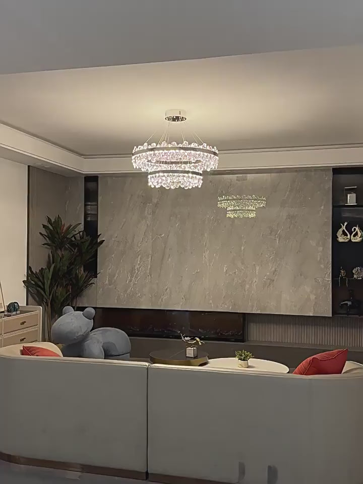 Candelabru LED RFAN, Model 5710/600, Textura Cristal, Metal, 150W, Argintiu