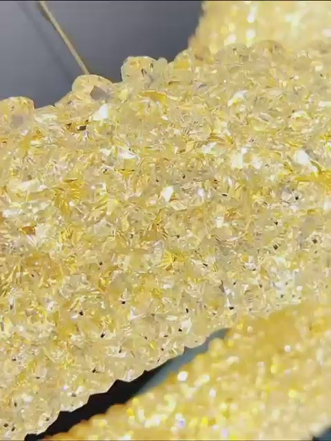 Candelabru LED RFAN, Model H98022-600+800HCT, Textura Cristal, Metal, 212W, Auriu