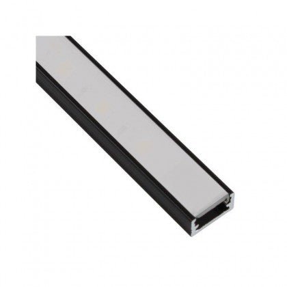 Profil LED Aplicat, Lungime 2m, Negru, Dispersor Alb