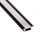 Profil LED Incastrat, Lungime 2m, Negru, Dispersor Alb